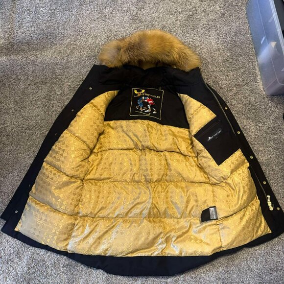 Moose Knuckle Gold Series Bomber Jacket Large Black $1500 - Picture 2 of 4